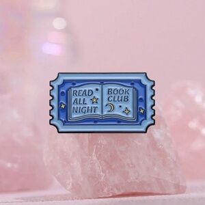 NEW Collectible Designer Book Club Enamel Pin Brooch, Super Cute Vintage Blue